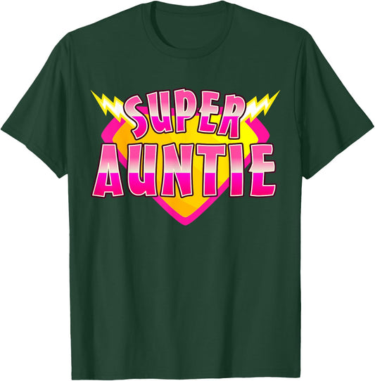 Super Auntie Superhero Grandmother Comic Book Family T-Shirt - T-Shirt | Forest