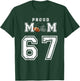 Custom Proud Football Mom Number 67 Personalized T-Shirt - T-Shirt | Forest