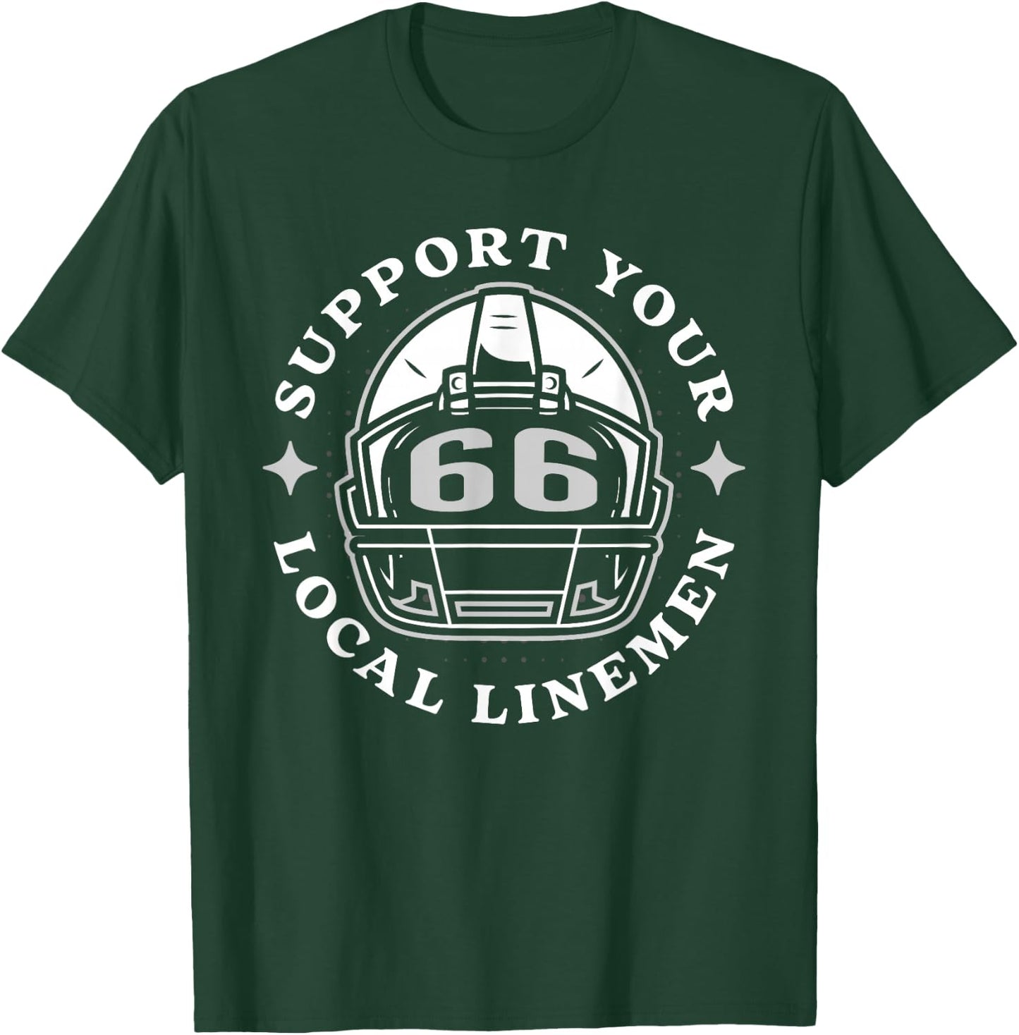 # 66 Funny Football Lineman Linemen O Line D Offense Defense T-Shirt - T-Shirt | Forest