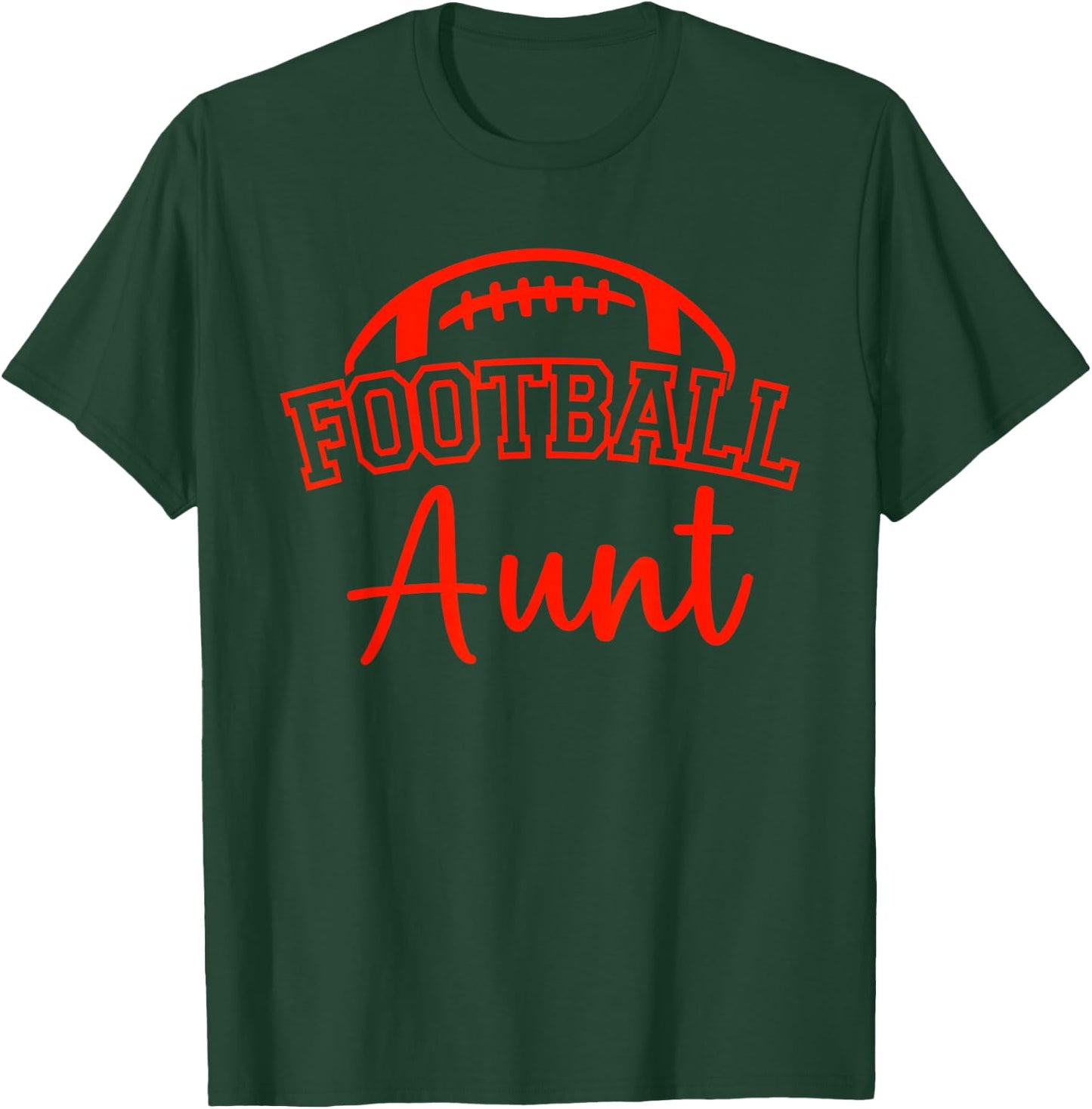 Football Aunt Matching Family Football T-Shirt - T-Shirt | Forest