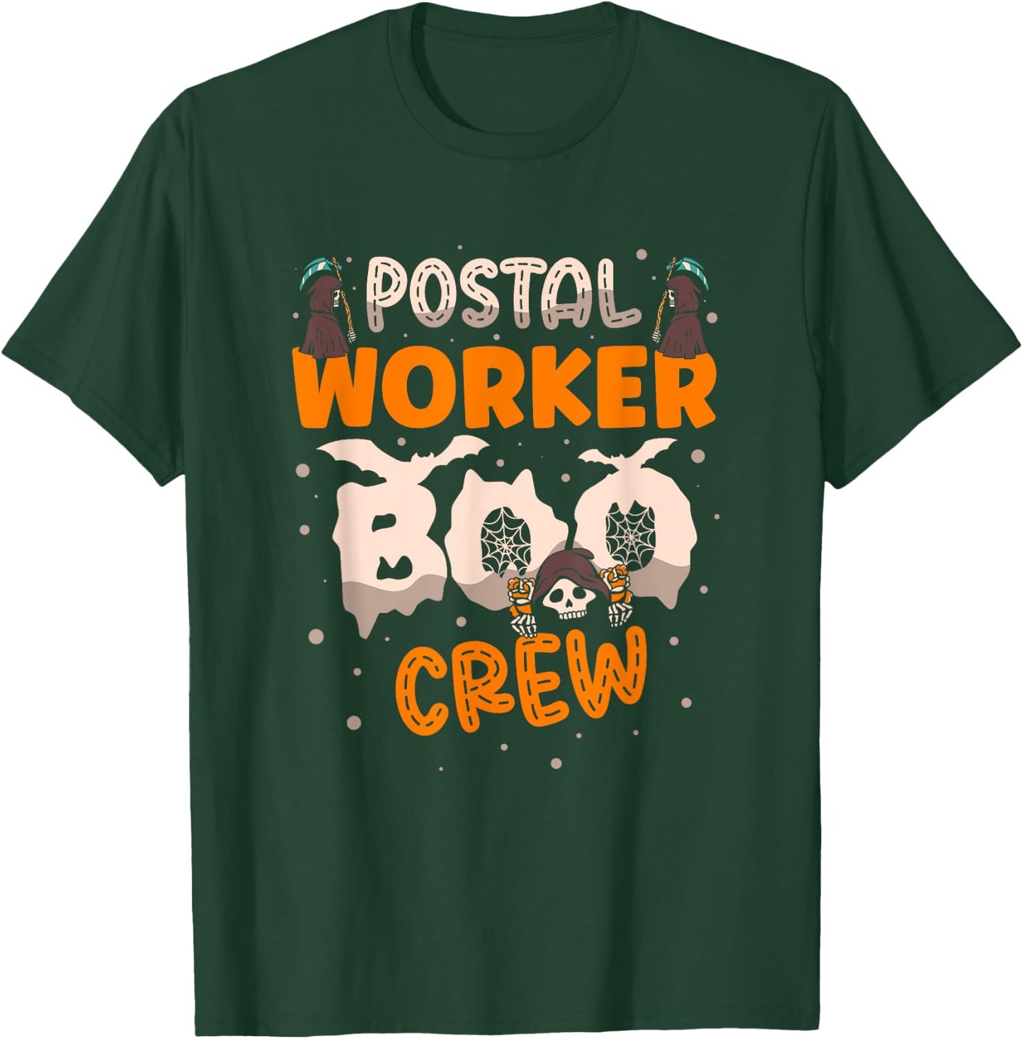 Postal Worker Boo Crew Funny Halloween Postal Worker T-Shirt - T-Shirt | Forest