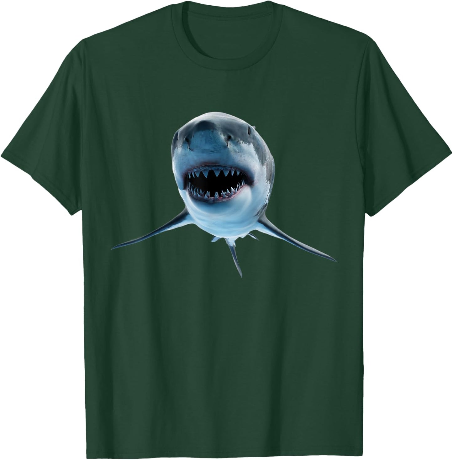 realistic great white shark for lovers of Fish and Ocean T-Shirt - T-Shirt | Forest
