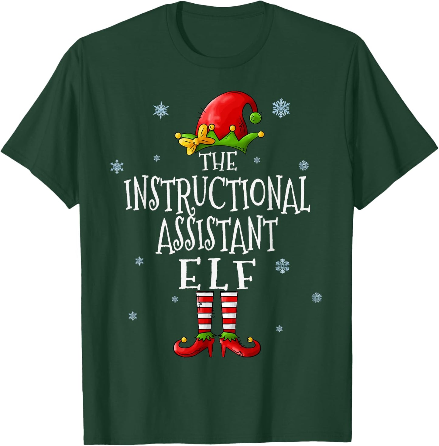 The Instructional Assistant Elf Squad Matching Christmas T-Shirt - T-Shirt | Forest