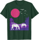 Steppe Landscape Horses Nature Minimalist Design T-Shirt - T-Shirt | Forest
