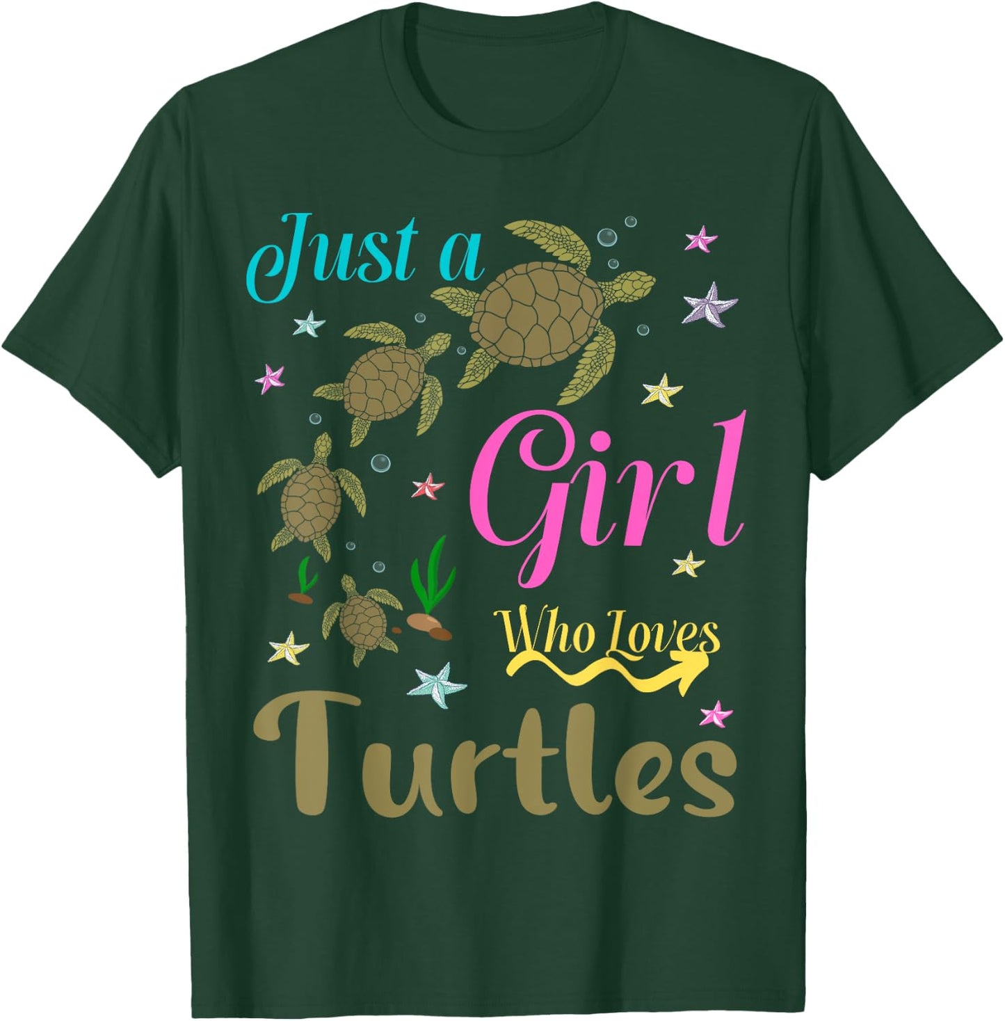 Turtles Squad For Girl Turtle Sea Reptile Pyjamas For Girls T-Shirt - T-Shirt | Forest