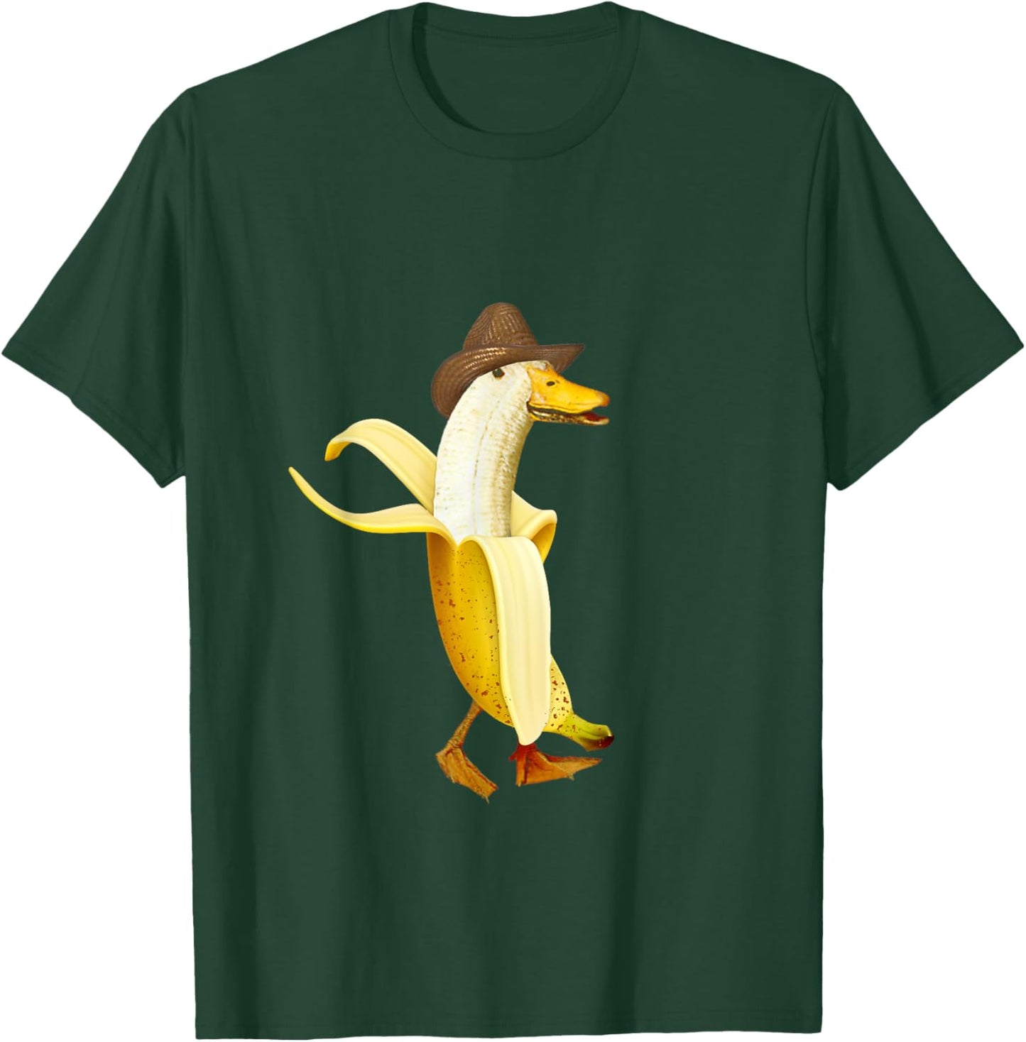 Funny Banana Duck Cowboy hat fruit bird Cowboy T-Shirt - T-Shirt | Forest