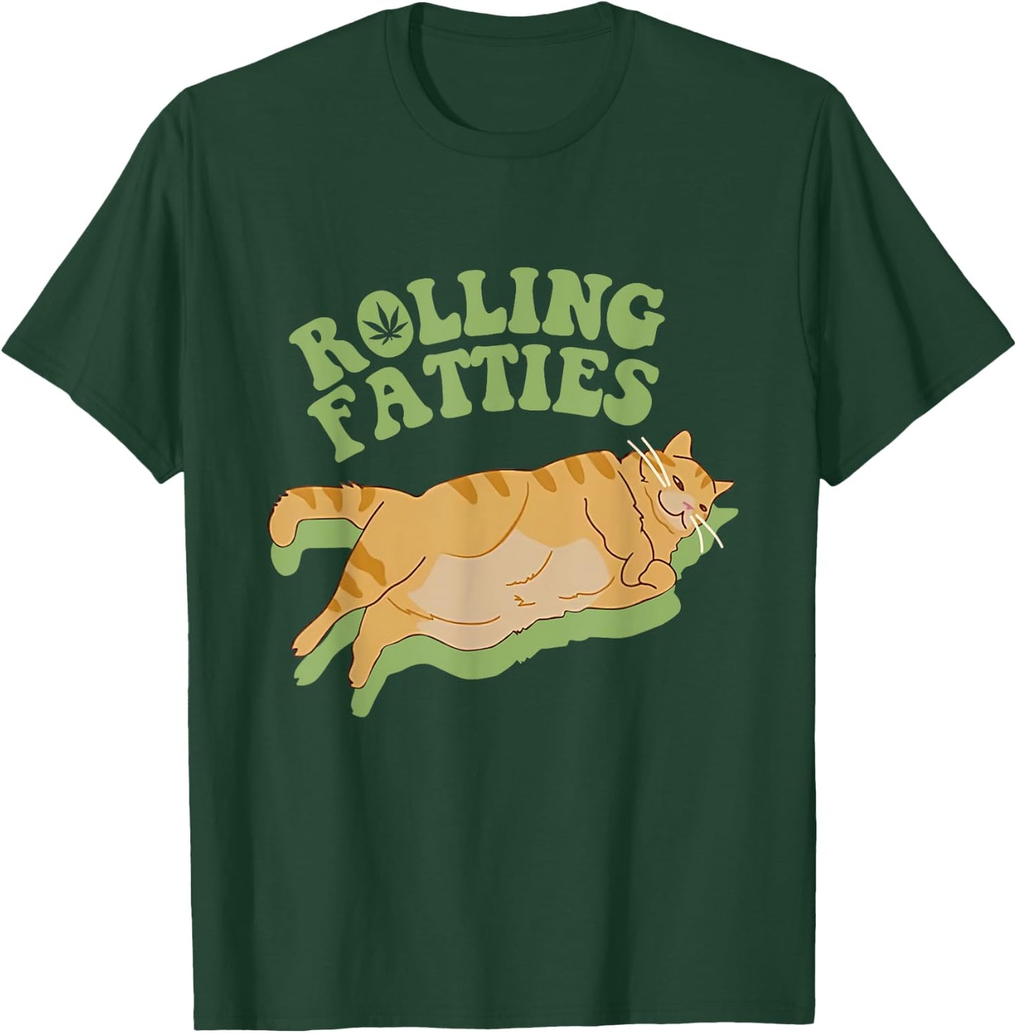 Vintage Rolling Fatties Cat Retro Kitty Kitten Meow MenWomen T-Shirt - T-Shirt | Forest