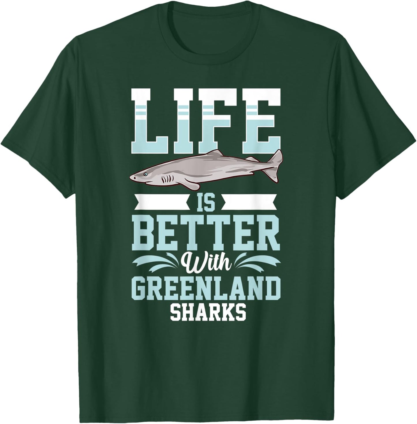 Greenland Shark Animal Tooth Funny Ocean T-Shirt - T-Shirt | Forest