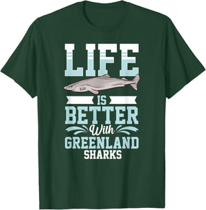 Greenland Shark Animal Tooth Funny Ocean T-Shirt - T-Shirt | Forest