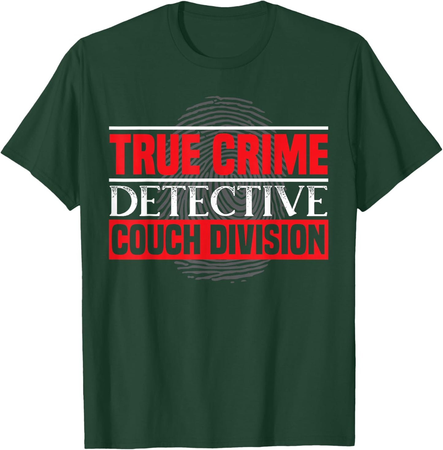Documentary True Crime Lover SteMi Apparel -Adults Black True Crime Detective Couch Division T-Shirt - T-Shirt | Forest