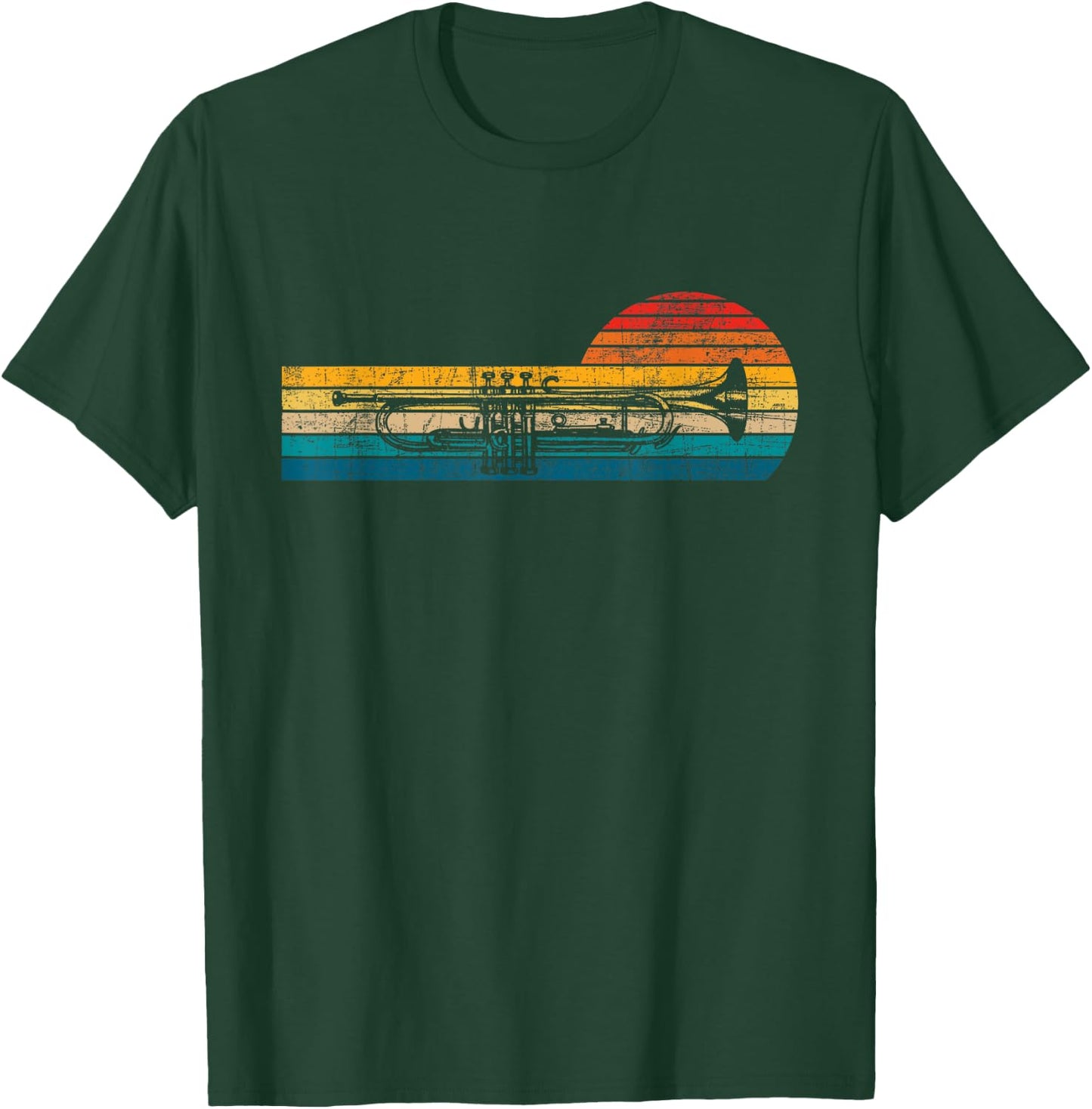 Retro Vintage Trumpet - Trumpeter Jazz Music Lover T-Shirt - T-Shirt | Forest