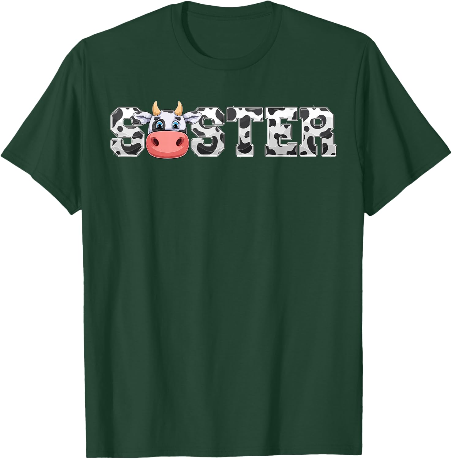 Sister Cow Print Cowboy Animal Pattern Farmer Cow Sister T-Shirt - T-Shirt | Forest