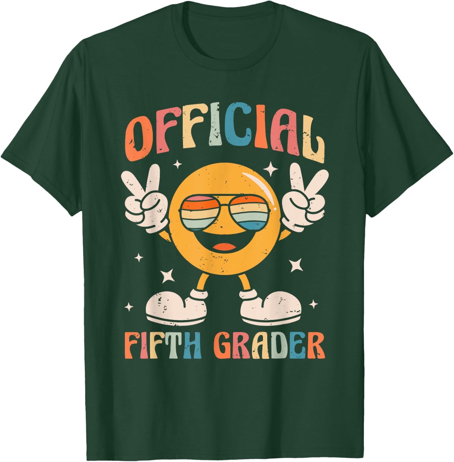 Official Fifth Grader - 5th Grade Retro Back To School Kids T-Shirt - T-Shirt | Forest