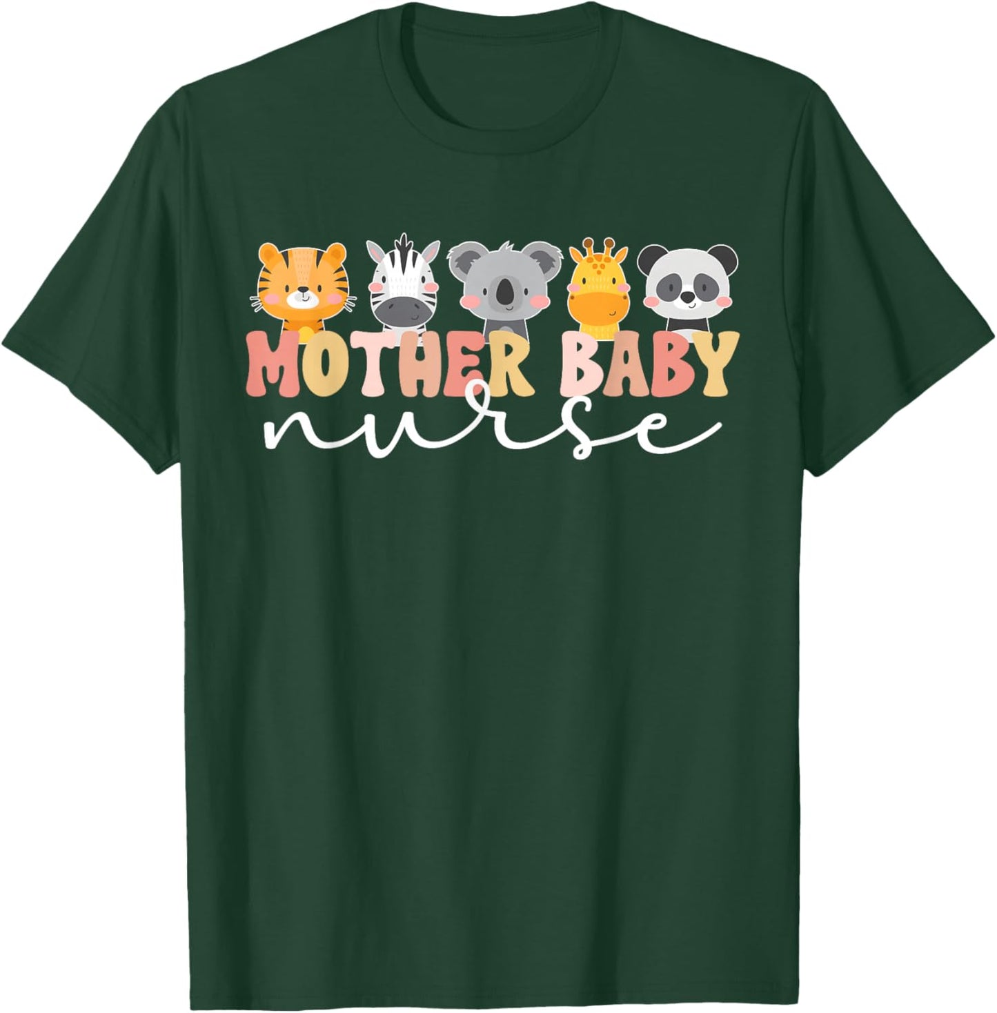 Mother Baby Nurse Boho Postpartum Nurse Mom Baby Nurse T-Shirt - T-Shirt | Forest