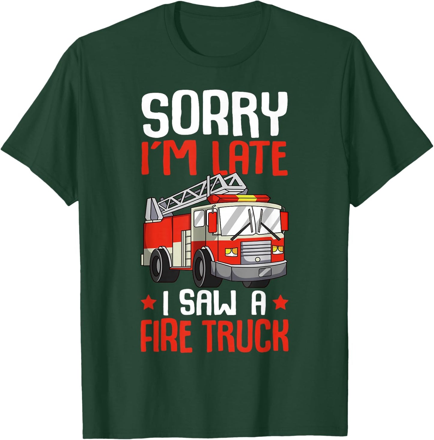 Firefighter Fireman Firefighting Kids Boys T-Shirt - T-Shirt | Forest