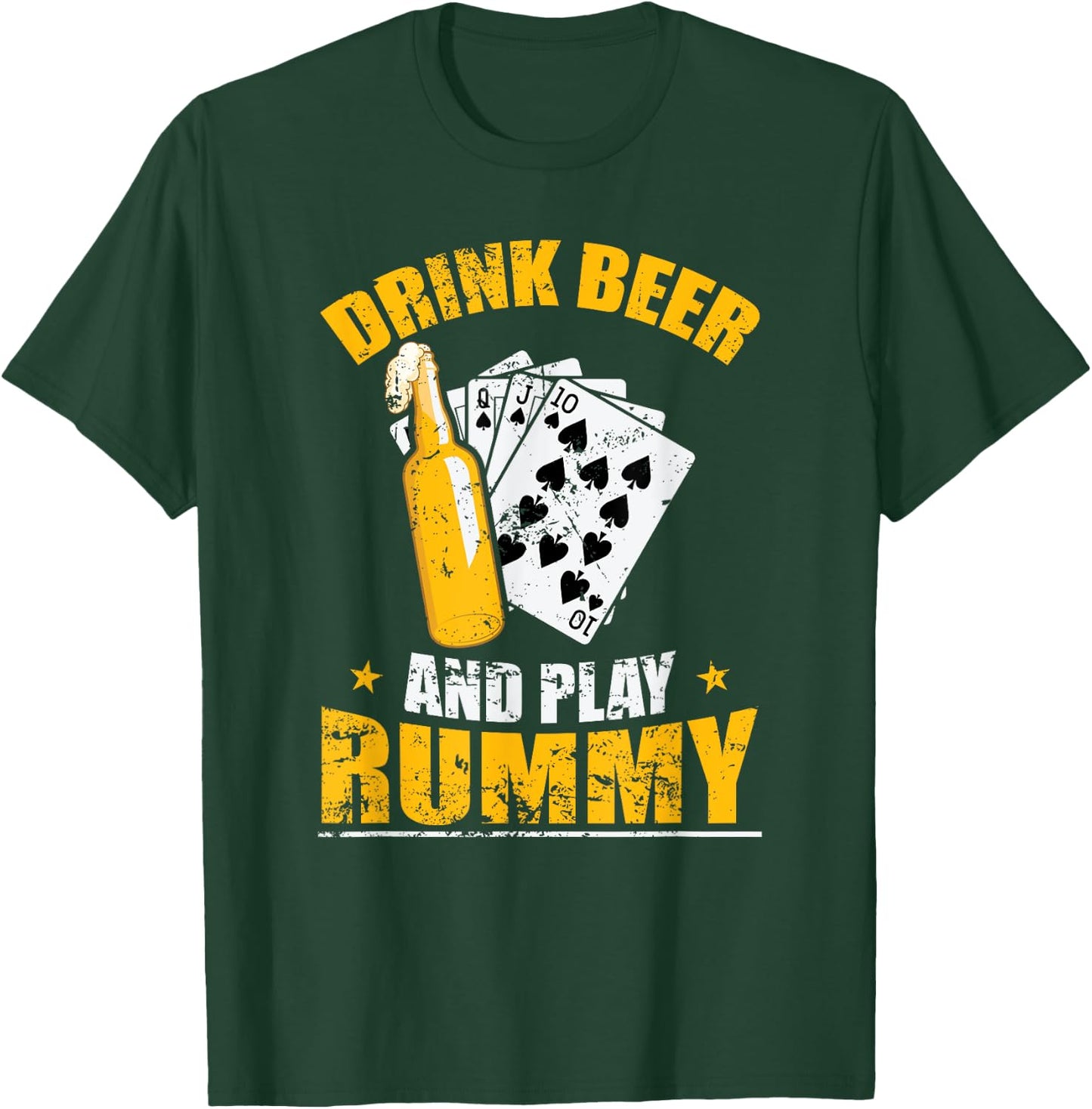 Drink Beer and play Rummy Card Game Romme T-Shirt - T-Shirt | Forest
