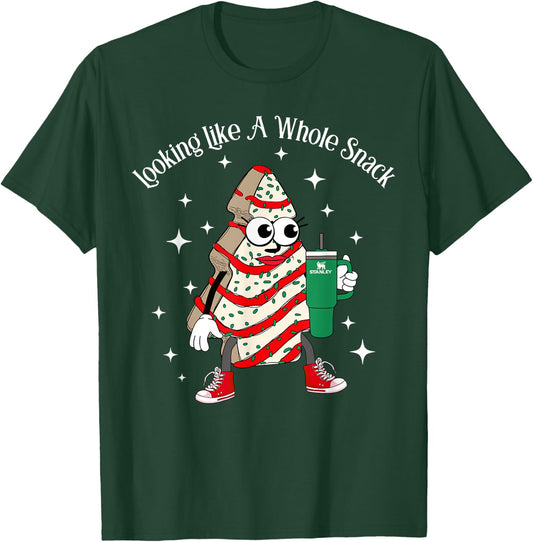Looking Like A Whole Snack Christmas Tree Snack Cake Xmas T-Shirt - T-Shirt | Forest