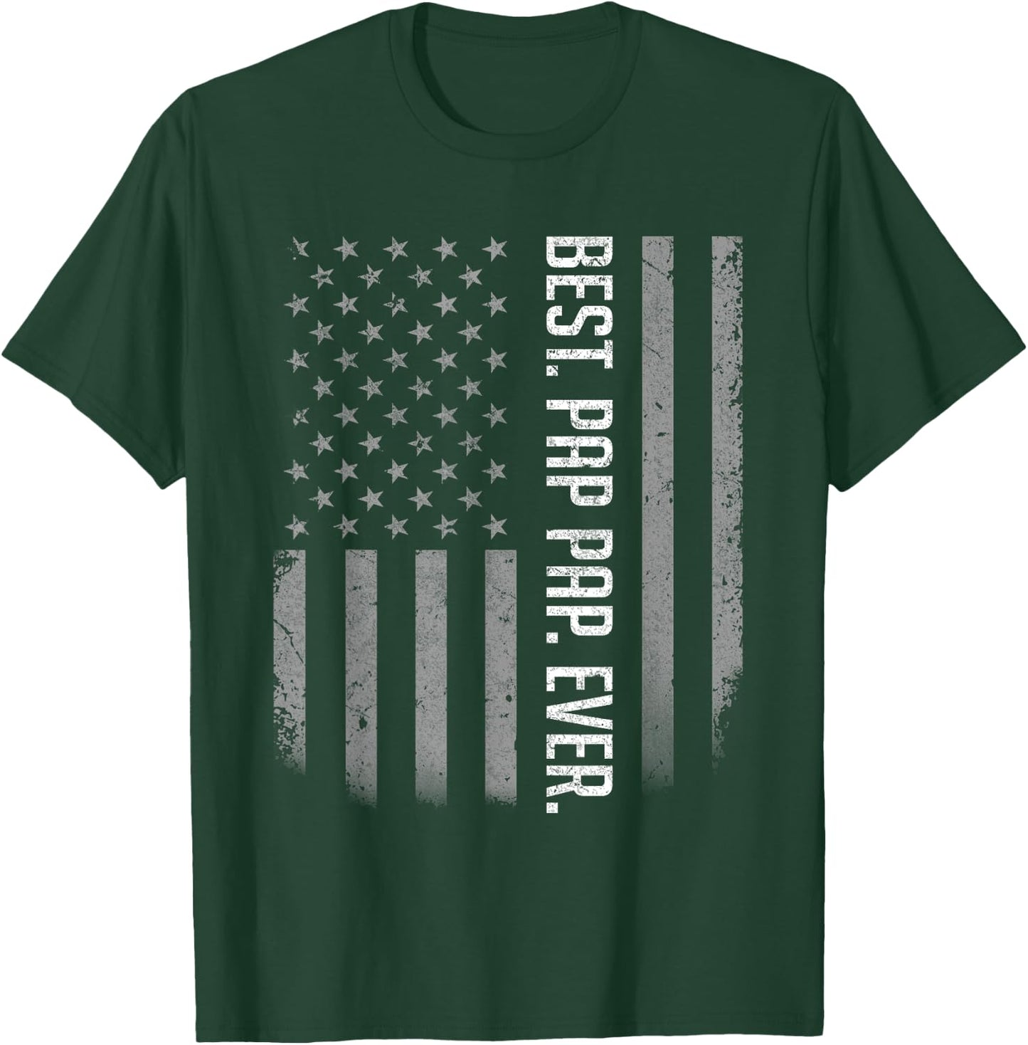 Best Pap Pap Ever American Flag Shirt Gift Father's Day T-Shirt - T-Shirt | Forest