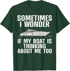 Funny Boat Art Women Boating Watercraft Boat Owner T-Shirt - T-Shirt | Forest
