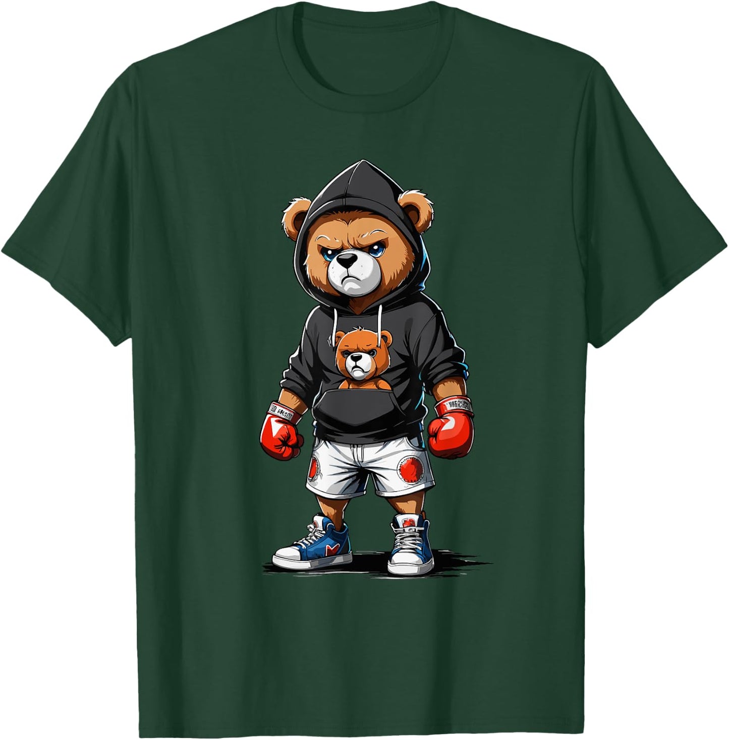 Teddy Bear Gangster Boxer with Hip Hop Street Clothes T-Shirt - T-Shirt | Forest