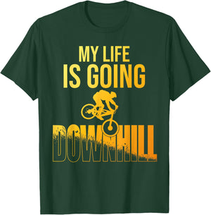 Cool Mountain Bike Art Boys Downhill Mountain Biking T-Shirt - T-Shirt | Forest