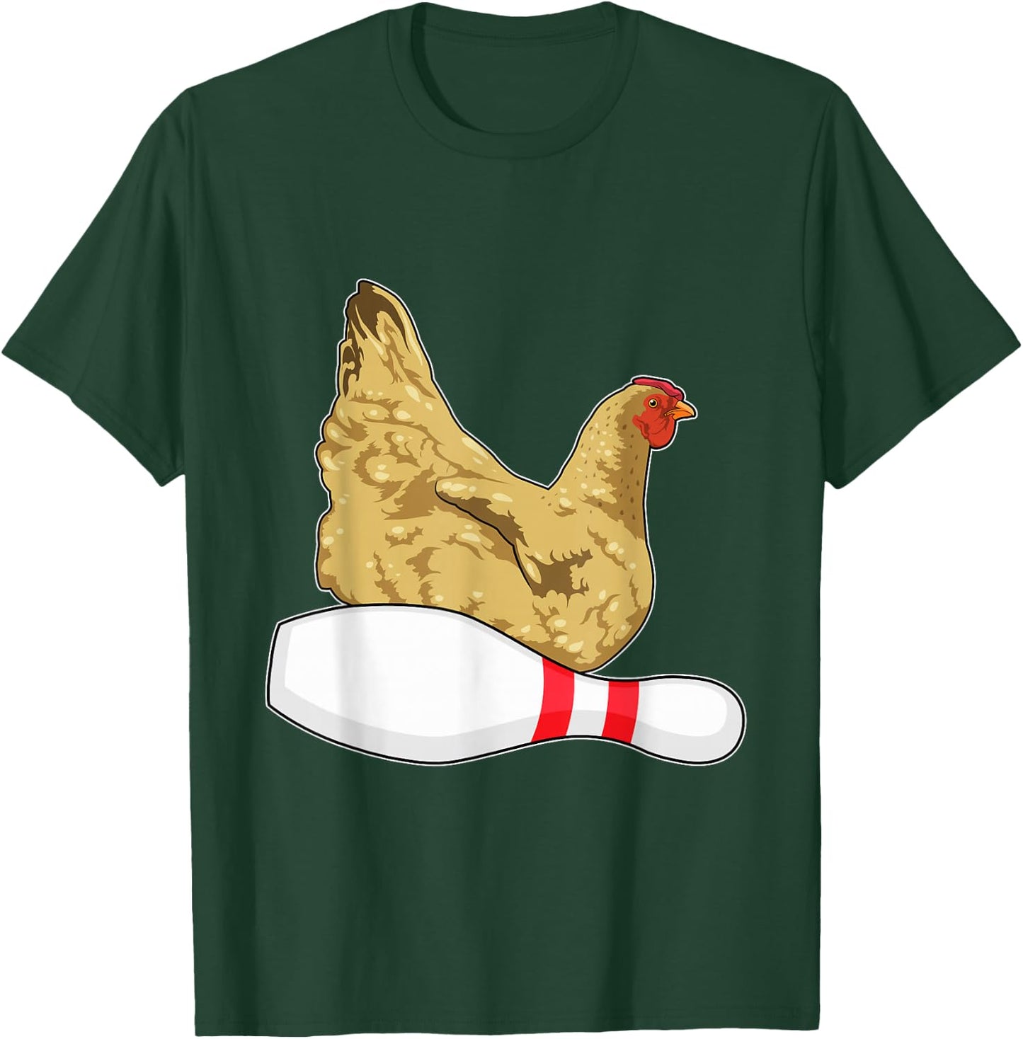 Chicken Bowling Bowling pin Sports T-Shirt - T-Shirt | Forest
