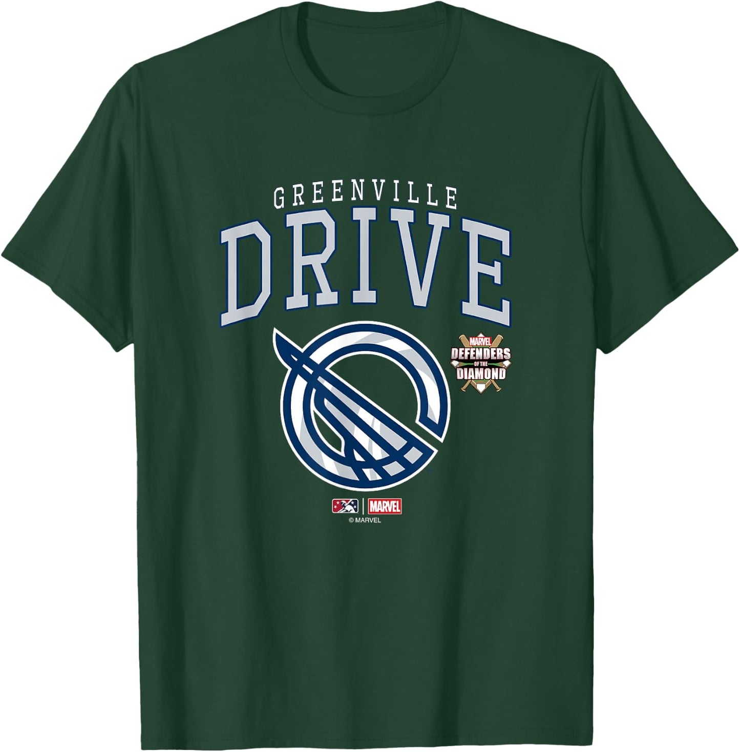 Marvel x MiLB Greenville Drive Big Chest Logo T-Shirt - T-Shirt | Forest