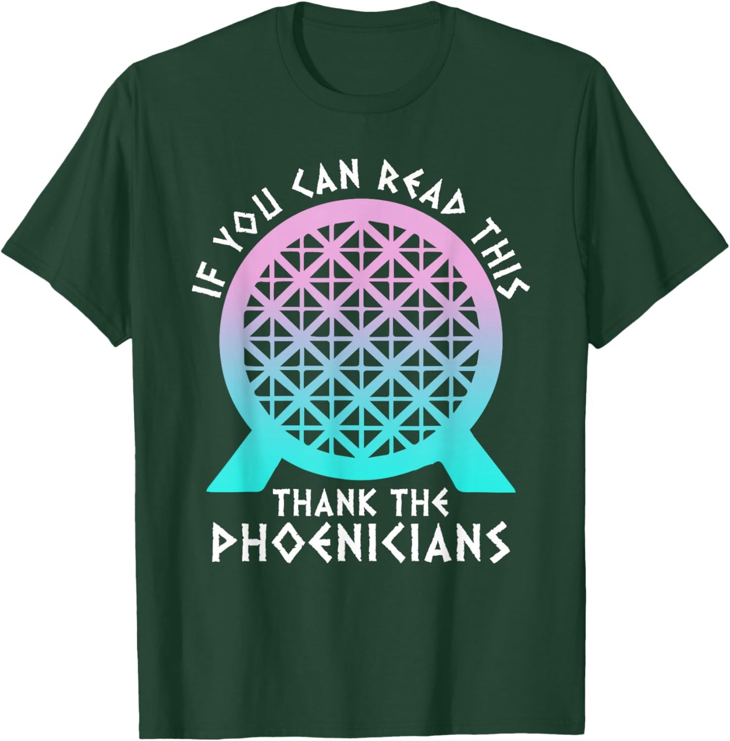 SOMMAS PHOENICIANS If You Can Read This Thank Phoenicians Women's Black Modern Casual Letter Print , Small T-Shirt - T-Shirt | Forest