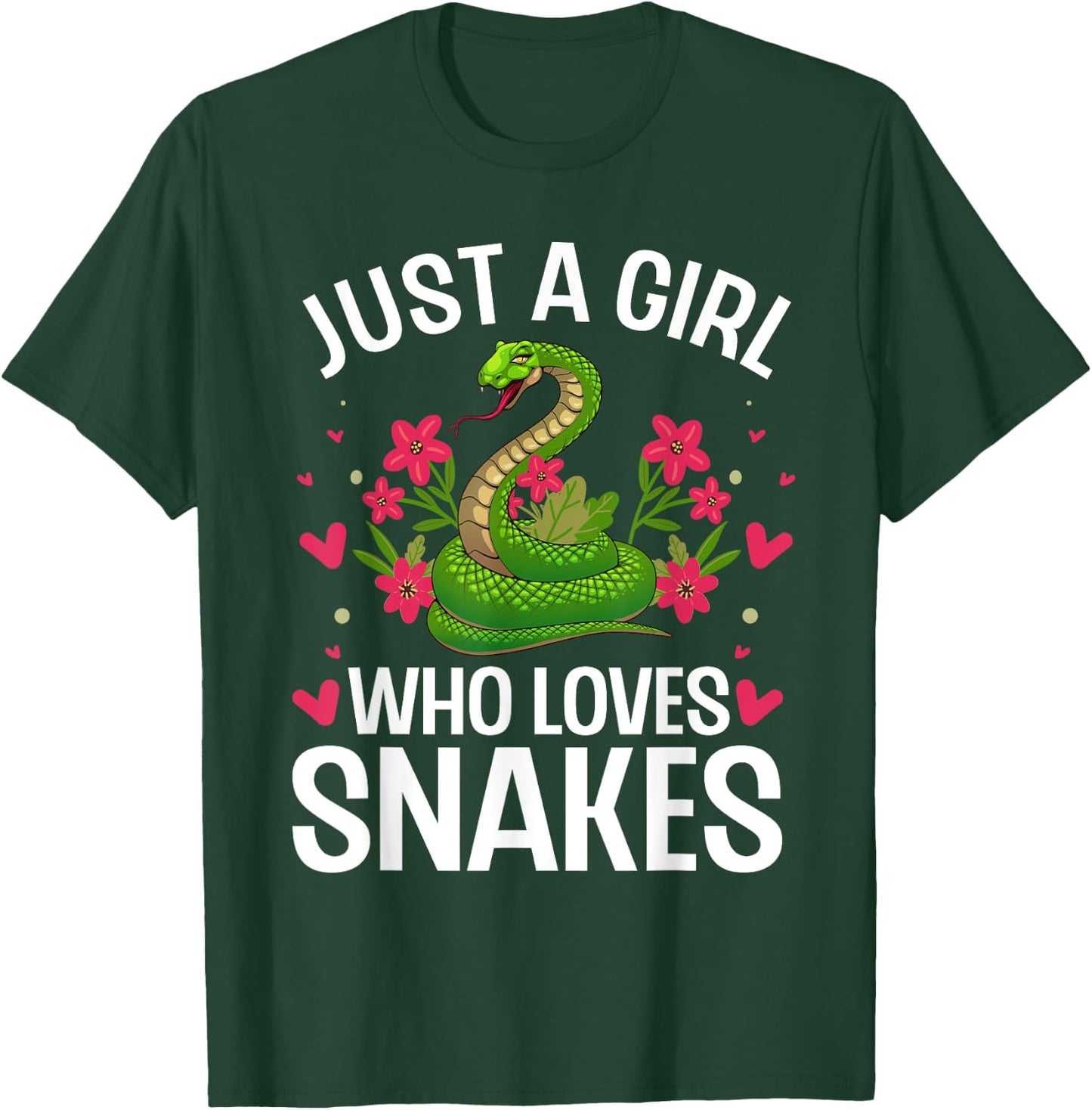 Funny Snake Design for Girls Women Snake Lover Kids Toddler T-Shirt - T-Shirt | Forest