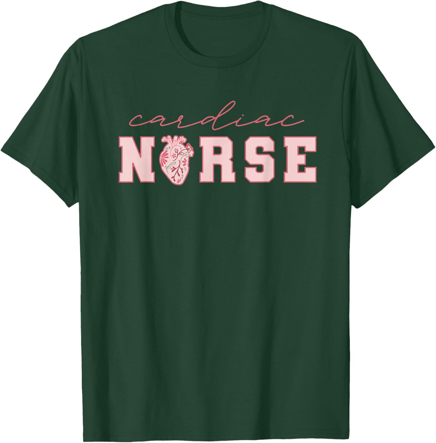 Cardiac Nurse Valentine's Day Telemetry Nurse CVICU Nurse T-Shirt - T-Shirt | Forest