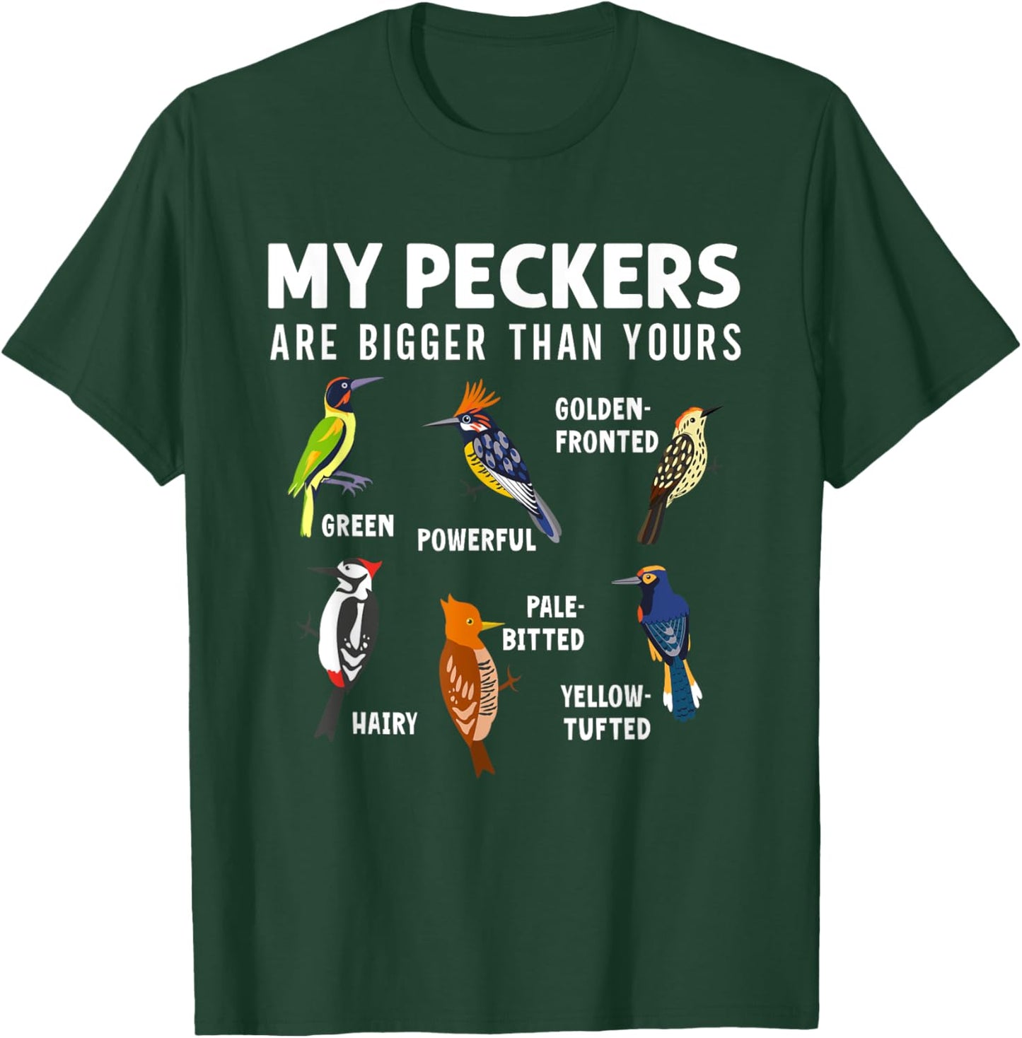 Funny Woodpeckers Bird Collection Birdwatchers Ornithologist T-Shirt - T-Shirt | Forest