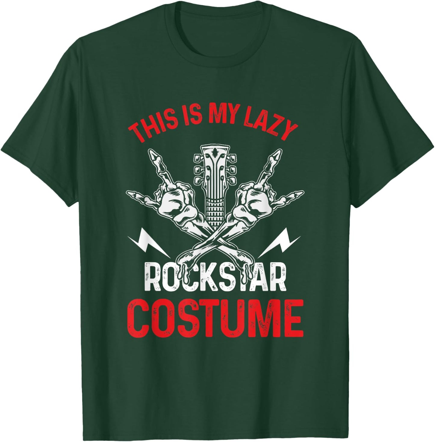This Is My Lazy Rockstar Costume | Rock N Roll Guitarist T-Shirt - T-Shirt | Forest