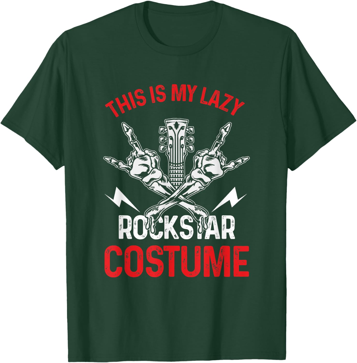 This Is My Lazy Rockstar Costume | Rock N Roll Guitarist T-Shirt - T-Shirt | Forest