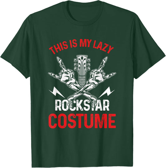 This Is My Lazy Rockstar Costume | Rock N Roll Guitarist T-Shirt - T-Shirt | Forest