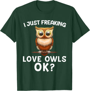 Cute Owl Design Women Bird Fan Ornithology Humor T-Shirt - T-Shirt | Forest