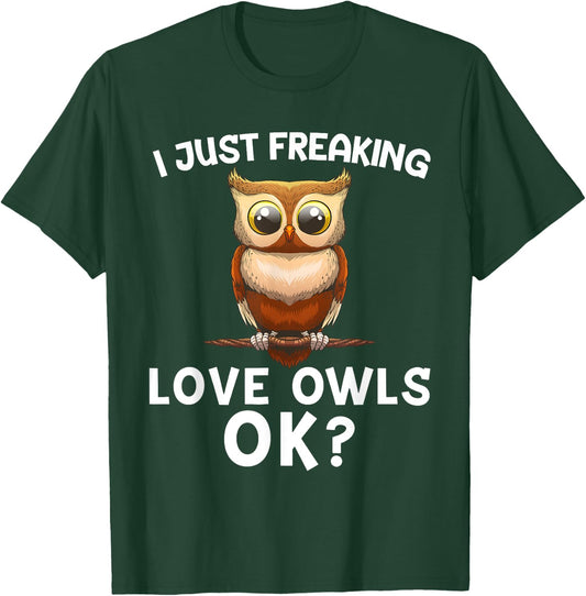 Cute Owl Design Women Bird Fan Ornithology Humor T-Shirt - T-Shirt | Forest