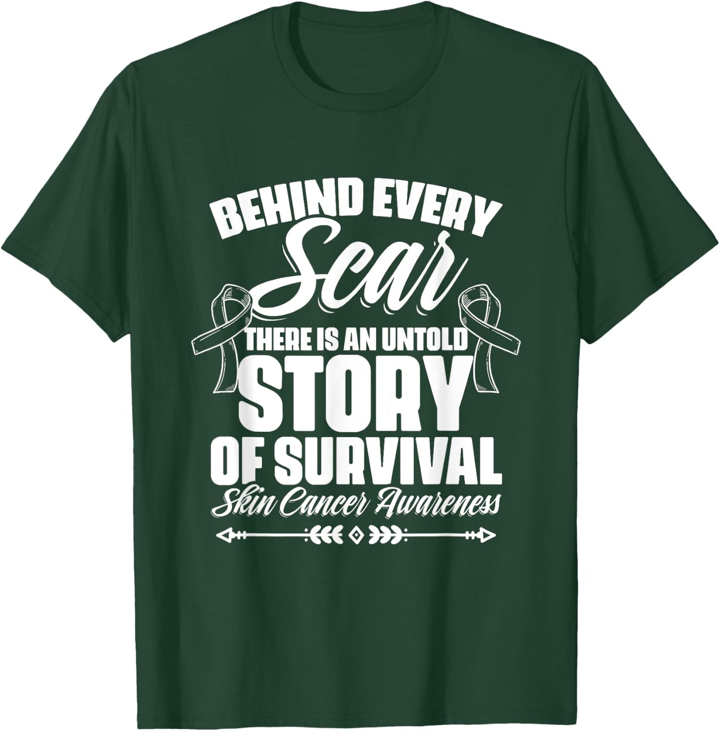 Story Of Survival - Skin Cancer Warrior Melanoma Awareness T-Shirt - T-Shirt | Forest