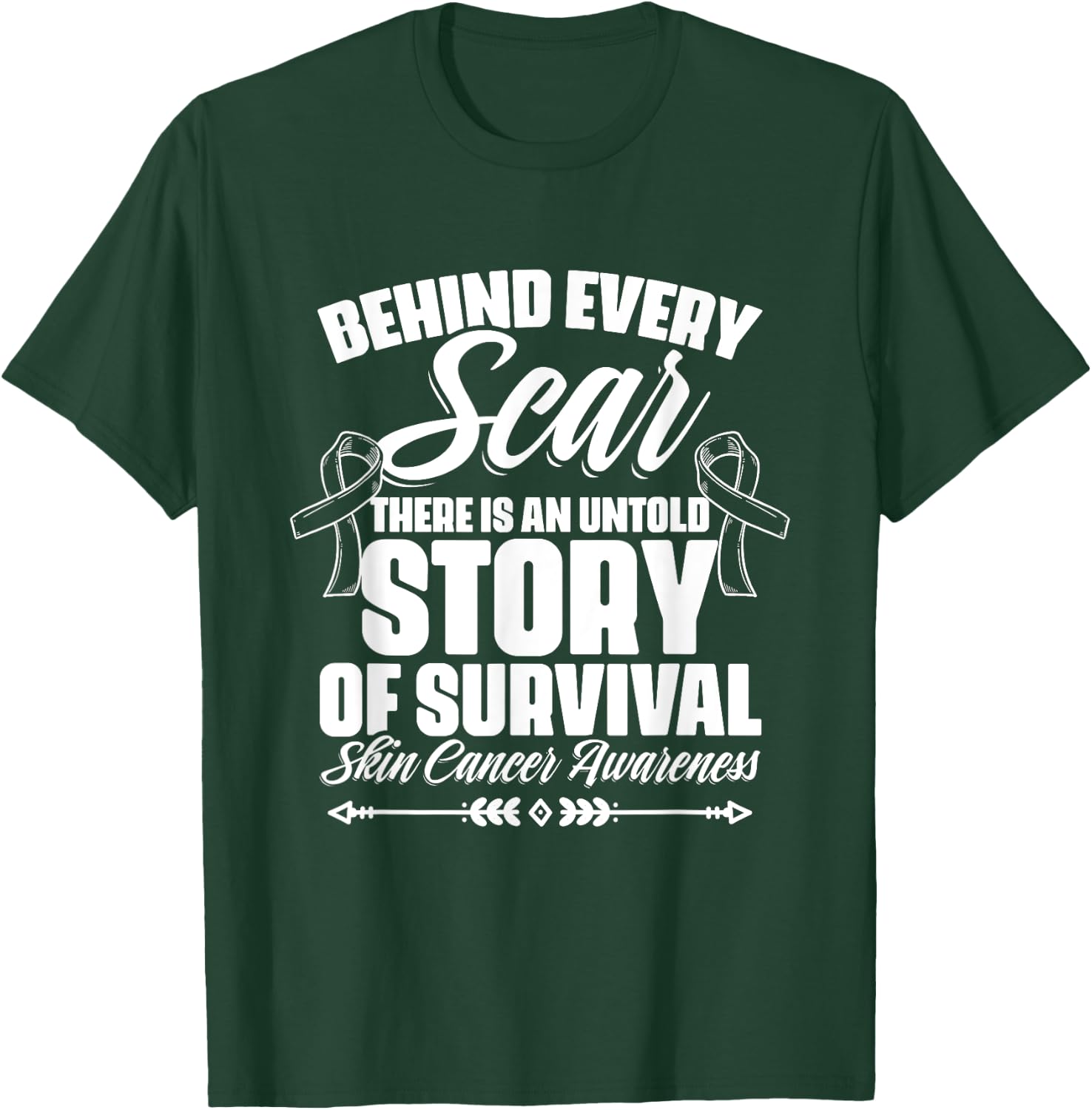 Story Of Survival - Skin Cancer Warrior Melanoma Awareness T-Shirt - T-Shirt | Forest