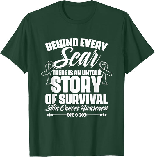 Story Of Survival - Skin Cancer Warrior Melanoma Awareness T-Shirt - T-Shirt | Forest