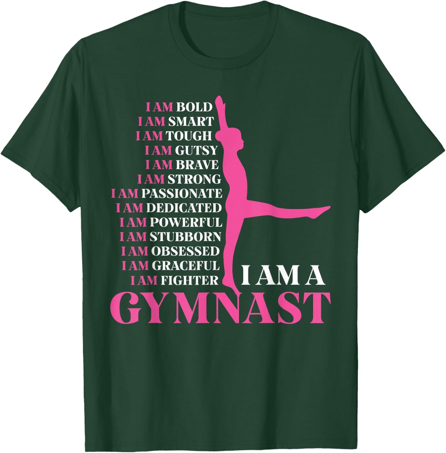 I Am A Gymnast Gymnastics Girls Boys Women Men Retro Sports T-Shirt - T-Shirt | Forest