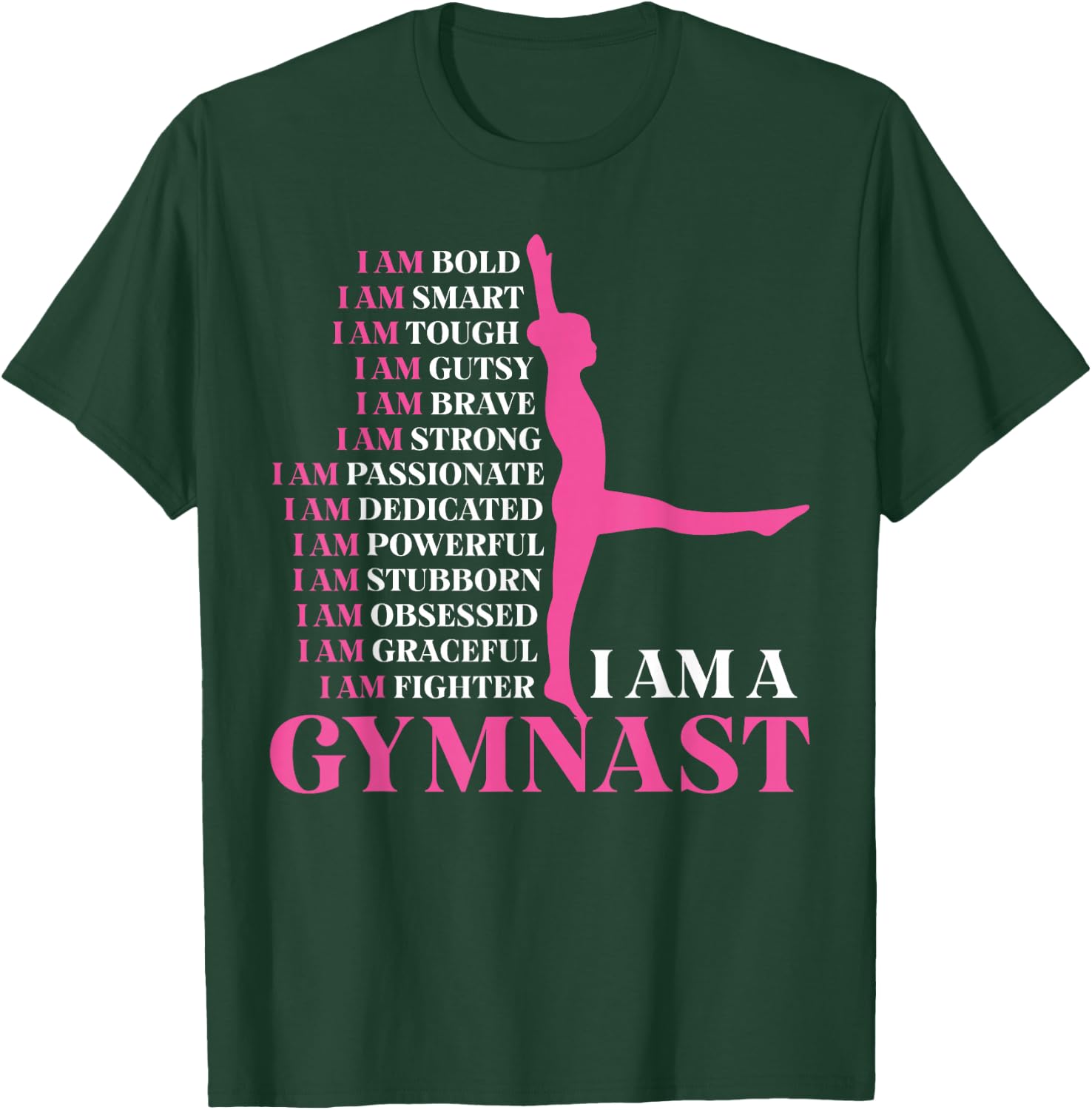 I Am A Gymnast Gymnastics Girls Boys Women Men Retro Sports T-Shirt - T-Shirt | Forest