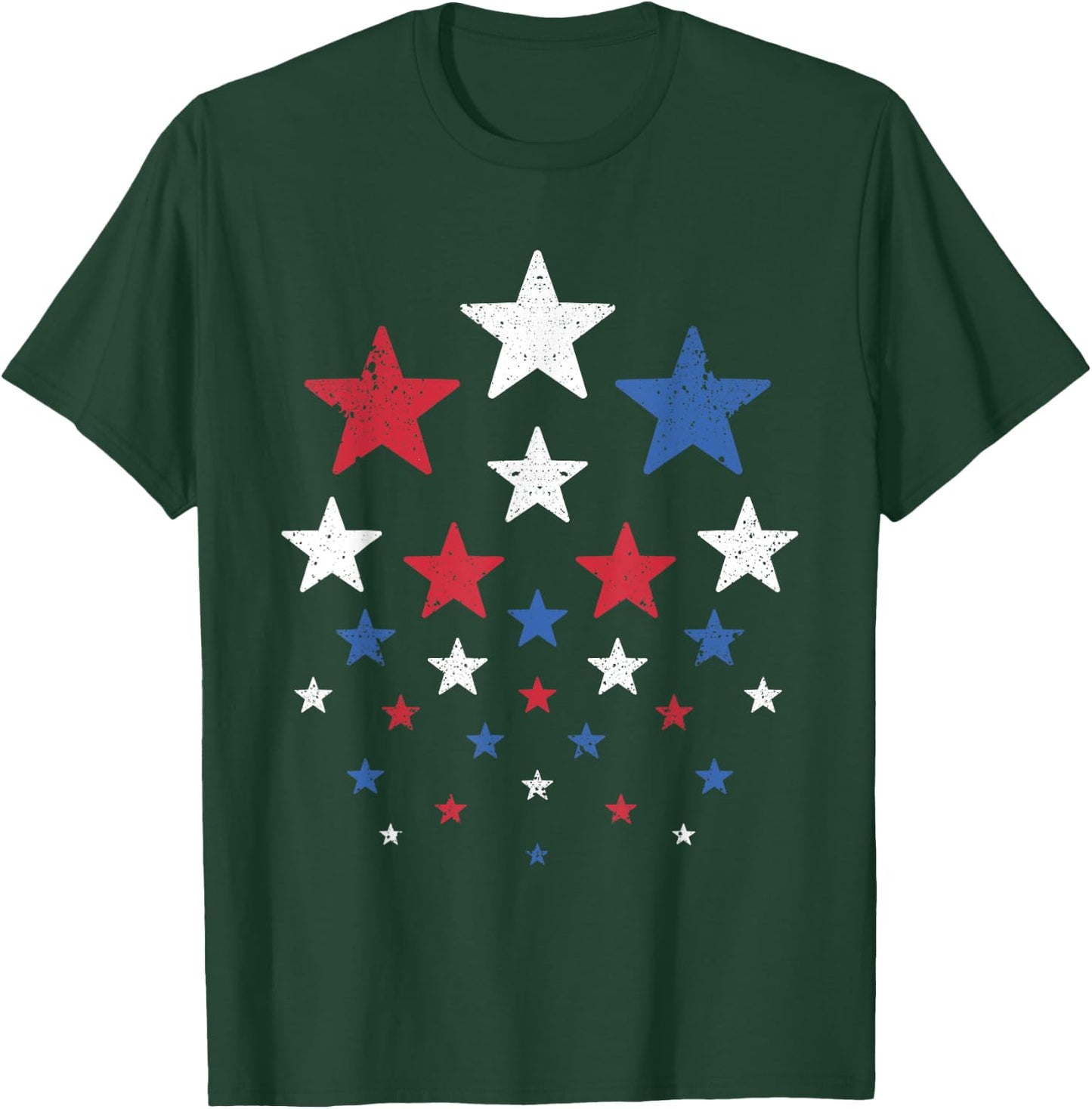 USA American Flag Patriotic Red White Blue Stars 4th of July T-Shirt - T-Shirt | Forest