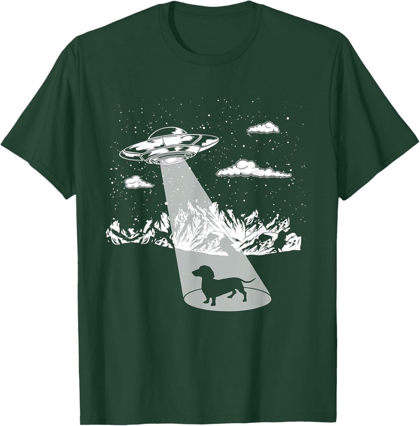 Funny Dachshund Ufo Designs Alien Abduction Dachshund for Dachshund Lovers, , Black, Short Sleeve, Small T-Shirt - T-Shirt | Forest