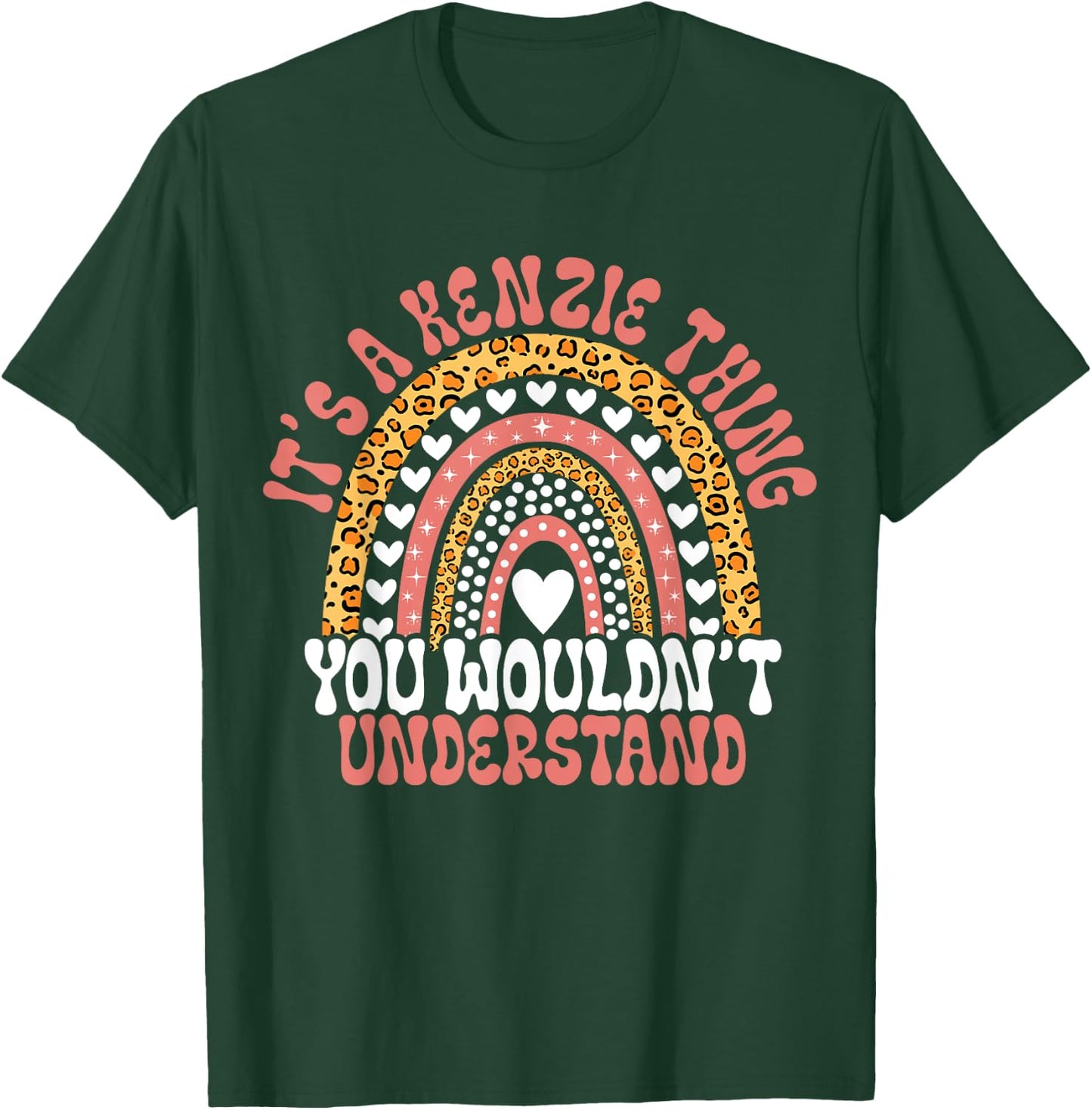 Funny Kenzie Name Leopard Funny Kenzie Birthday Quote Kenzie T-Shirt - T-Shirt | Forest