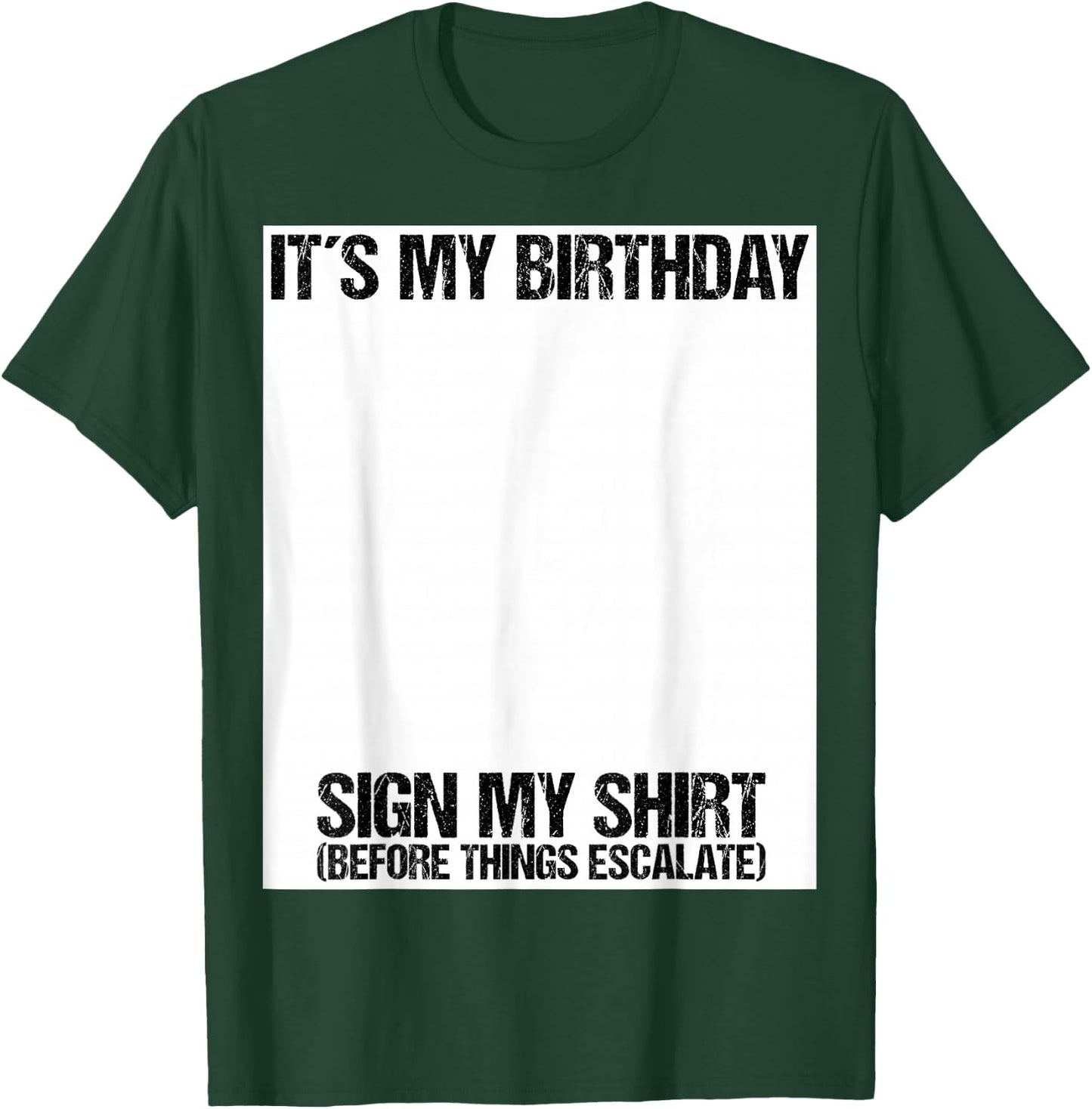 Sign my Birthday Gift Party Ice Breaker & T-Shirt - T-Shirt | Forest