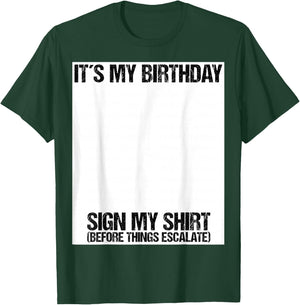 Sign my Birthday Gift Party Ice Breaker & T-Shirt - T-Shirt | Forest