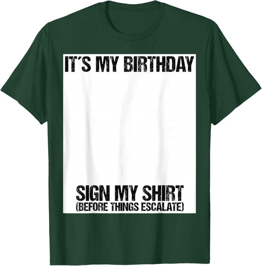 Sign my Birthday Gift Party Ice Breaker & T-Shirt - T-Shirt | Forest