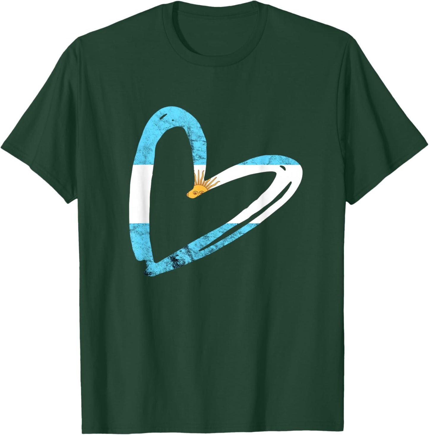 Argentinian Roots Heart Argentina Sun of May Argentina Flag T-Shirt - T-Shirt | Forest