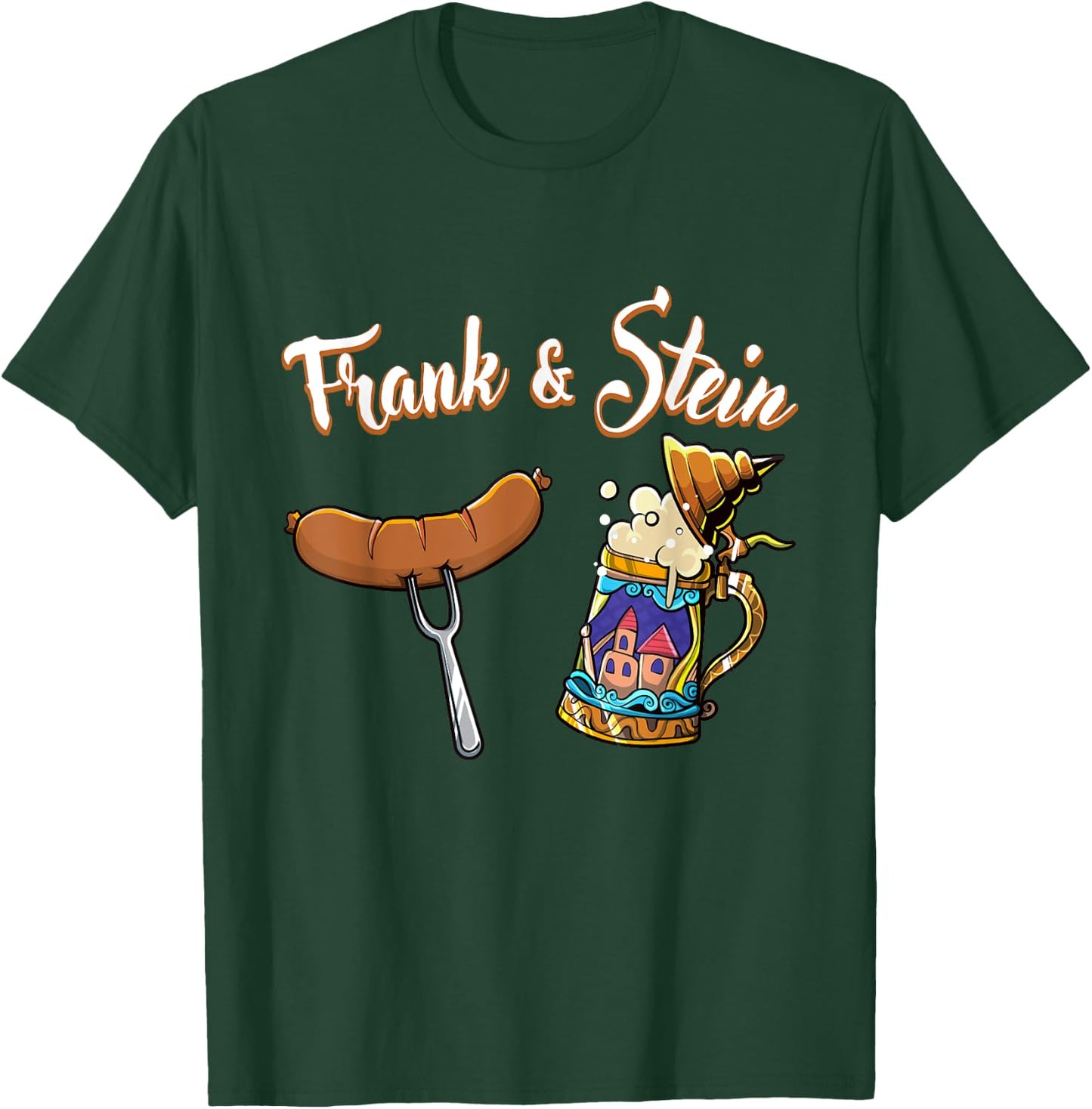 Frank & Stein Oktoberfest Funny Bratwurst Beer German Food T-Shirt - T-Shirt | Forest