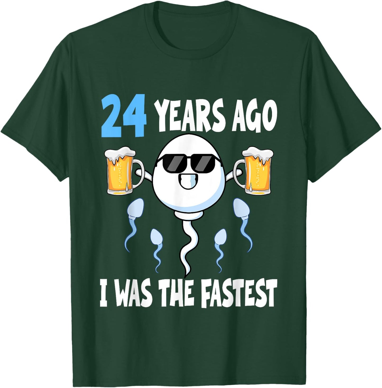 24 Years Ago I Was The Fastest - Birthday Decorations Party T-Shirt - T-Shirt | Forest